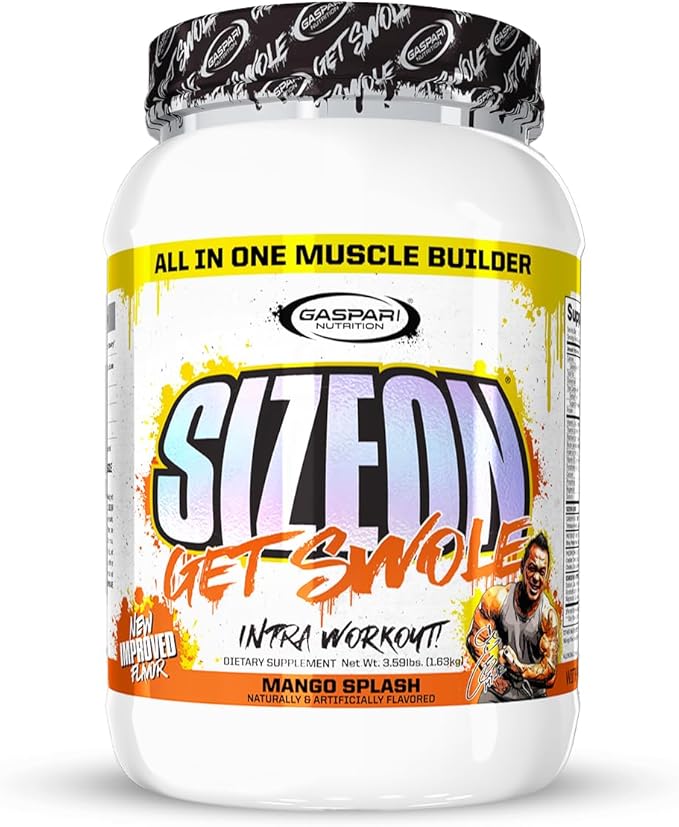 Gaspari Nutrition SizeOn The Ultimate Hybrid Intra-Workout Amino Acid &amp Creatine Formula Increased Muscle Volume &amp Muscle Recovery (3.59 Pounds Mango Splash)