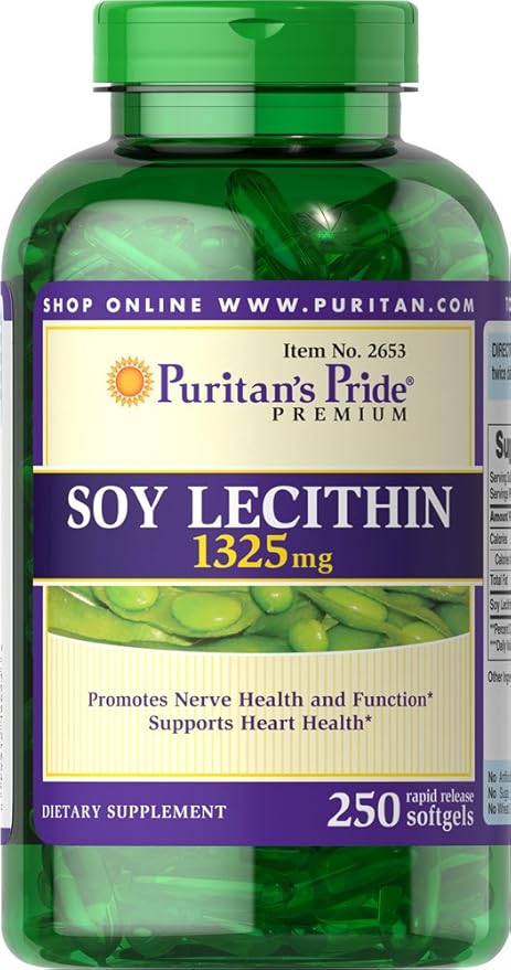 Puritan's Pride Soy Lecithin 1325 mg Heart Support 250 Count Naturulse Ad 410