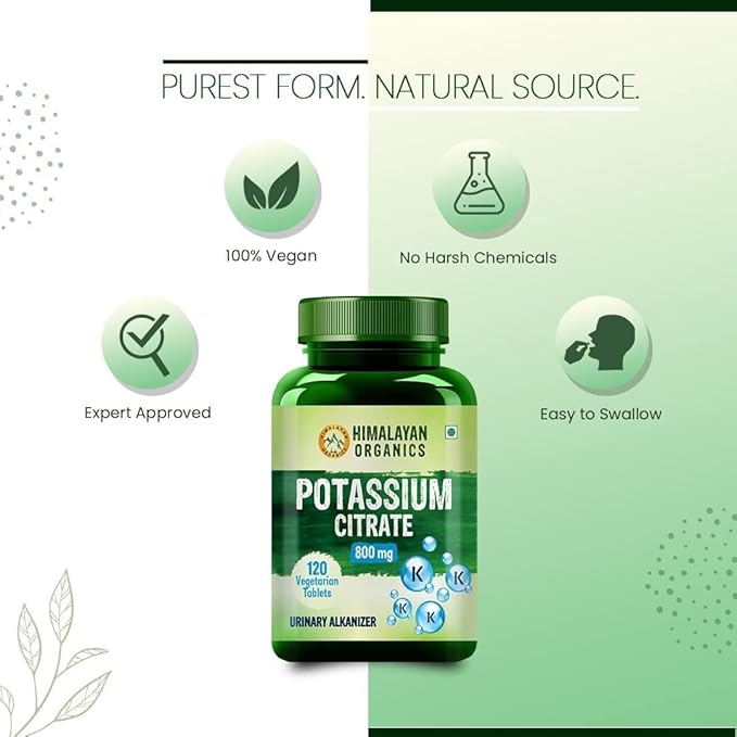 Potassium Citrate 800mg (120 Veg Tablets) 100% Herbal with NO Known Side Effects - by pharmacylife