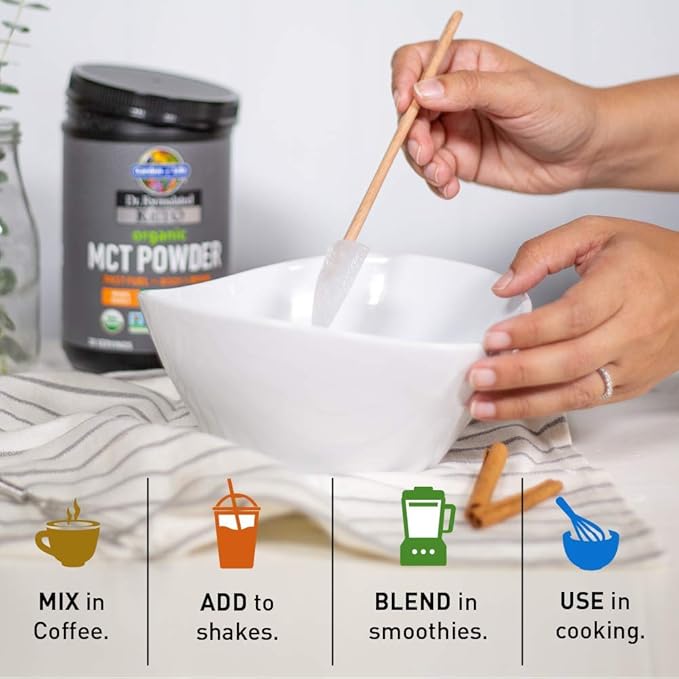 Garden of Life Dr. Formulated Keto Organic MCT Powder - 30 Servings 6g MCTs from Coconuts plus Prebiotic Fiber &amp Probiotics Certified Organic Non-GMO Vegan Gluten Free