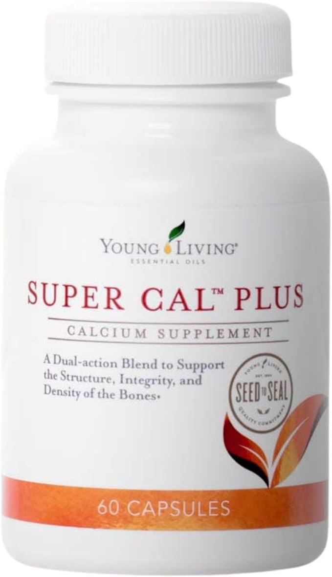 Young Living - Super Cal Plus 60 Capsules | Calcium Mineral Bone Health Supplement | Synergistic Blend of Magnesium Vitamins D &amp K | Essential Nutrients