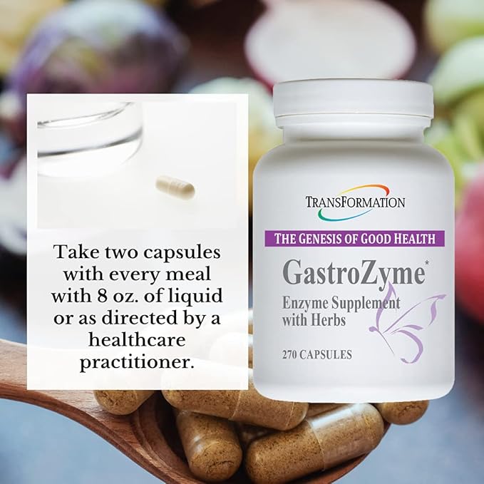 TRANSFORMATION THE GENESIS OF GOOD HEALTH - GastroZyme Supplement Uniquely Formulated with Enzymes &amp Papaya Leaf rhodiola rosea Herbs Soothes &amp relieves Gastrointestinal discomfort 270 Cap