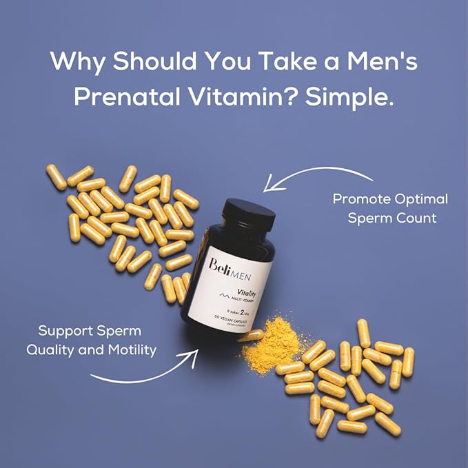 Beli Men Prenatal Multivitamin Preconception Fertility Support Enhanced Sperm Health Sperm Count &amp Motility Testosterone 60 Capsules with Vitamin E B6 B12 Zinc Folate &amp CoQ10 30-Day S