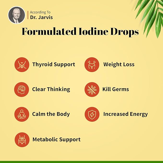J.CROW'S® Lugol's 2% Iodine Solution &amp 'Folk Medicine' Book Bundle: Essential Iodine Formulation Since 1829 Paired with a New England Almanac of Natural Health Care Knowledge