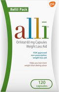 alli Weight Loss Diet Pills Orlistat 60 mg Capsules Non Prescription Weight Loss Aid 120 Count Refill Pack