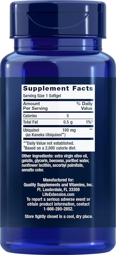 Life Extension Super Ubiquinol CoQ10 100 mg 60 softgels (Pack of 2)