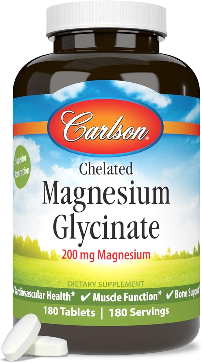 Carlson Chelated Magnesium 200mg 180 Tablets