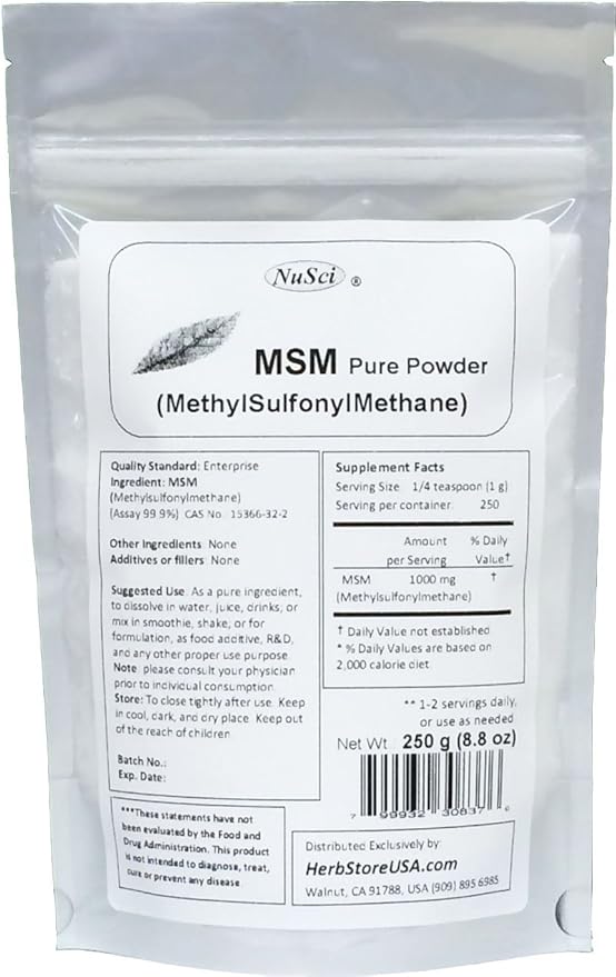 MSM (Methylsulfonylmethane) Pure Powder (4000 Grams (8.8 lb))