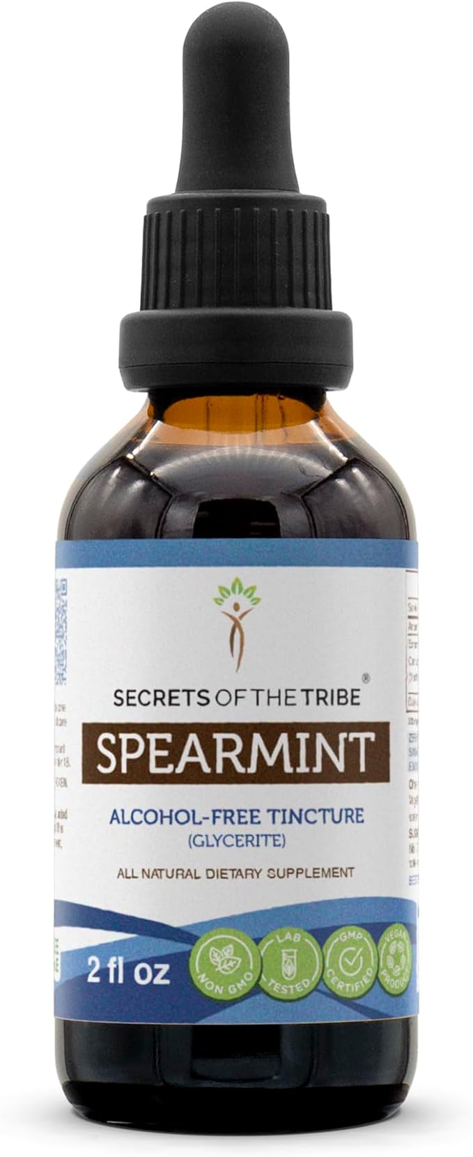 Secrets of the Tribe Spearmint Alcohol-Free Liquid Extract Spearmint (Mentha spicata) Dried Leaf Tincture Supplement (2 FL OZ)
