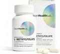 CleanHealthLab L-Methylfolate 15mg 5-MTHF Active Folate - Maximum Potency Methylated Vitamin B9 Supplement - Support for Brain Health Energy Nerves and Methylation with No Fillers (120 Count)