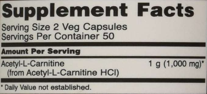 Now Foods - Acetyl-L Carnitine 500 mg 100 Vcaps