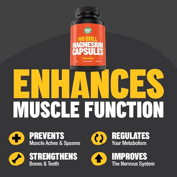 “No Bull” Magnesium Capsules Unique Magnesium Citrate and Oxide Formula for Sleep and Relaxation Magnesium Pills to Prevent Muscle Aches and Spasms Magnesium Oxide Citrate 500g
