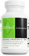 DAVINCI Labs Poten-C 500 - Dietary Supplement to Support Immune System Function &amp Collagen Health* - with Vitamin C Calcium Magnesium Potassium and More - Vegetarian - Gluten-Free - 90 Tablets