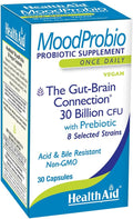 HealthAid MoodProbio 30 Ct 30 Billion CFU with Prebiotic 8 Selected Strains Once Daily Acid &amp Bile Resistant Gluten Dairy and GMO Free Vegan