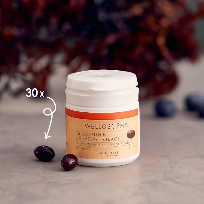 WELLOSOPHY-wellness by oriflame Astaxanthin &amp Bilberry Extract 30 Capsules