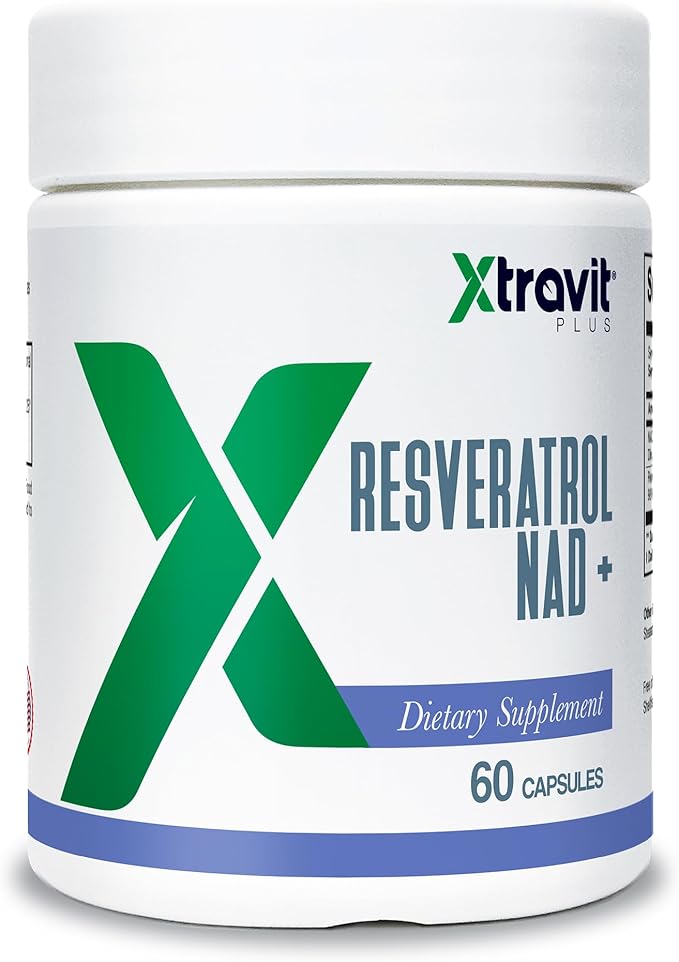 Resveratrol NAD + Supplement – Pure Longevity Booster Supplements for Men &amp Women - May Support Healthy Aging Brain Function Heart Health &amp Muscle Recovery 60 Capsules