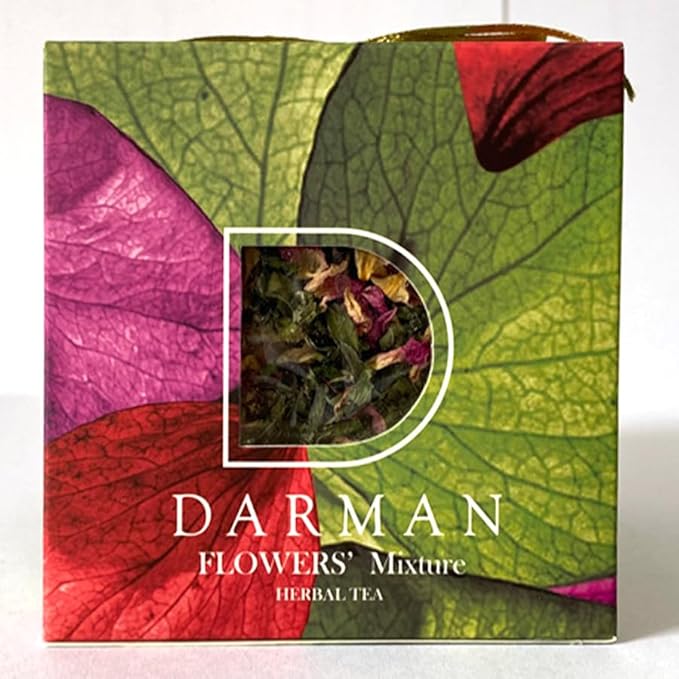 Armenian Herbal Tea – Floral Blend with Wild Pomegranate Flowers Rose Petals Common Balm &amp Wild Oregano | 1.4 oz Loose Leaf | Premium Mountain Botanicals | Gift Box for Wellness &amp Celebratio