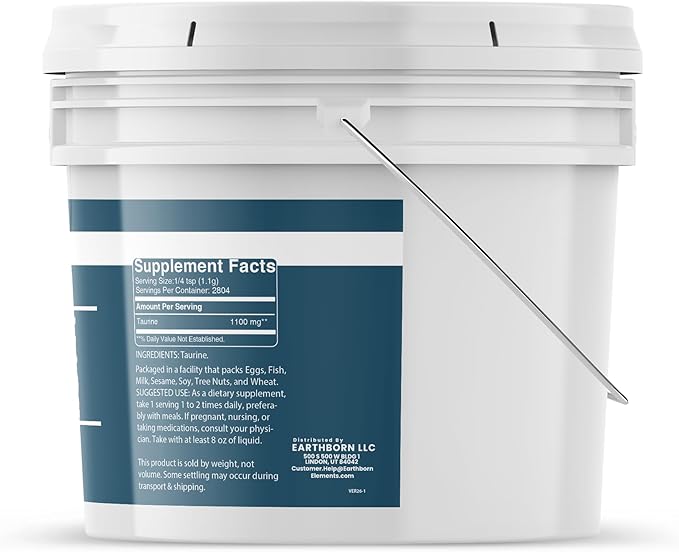 Earthborn Elements Taurine Powder 1 Gallon Bucket Dietary Supplement No Additives
