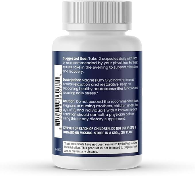 Magnesium Glycinate 150mg | High Absorption Chelated Magnesium Supplement | Non-GMO Vegan Made in USA | (2-Pack)