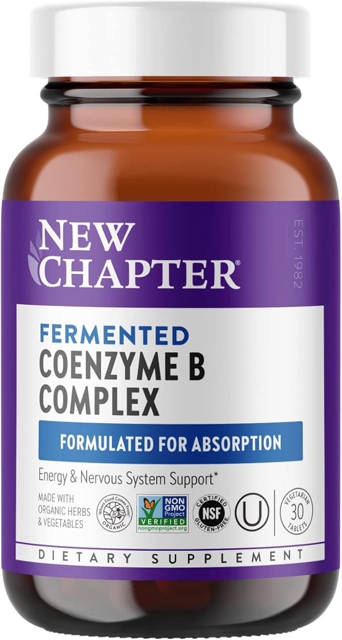 New Chapter Vitamin B Complex Fermented Coenzyme B Complex Rich in Vitamin B12 + Vitamin B6 + Biotin + Made with Organic Ingredients - 30 ct