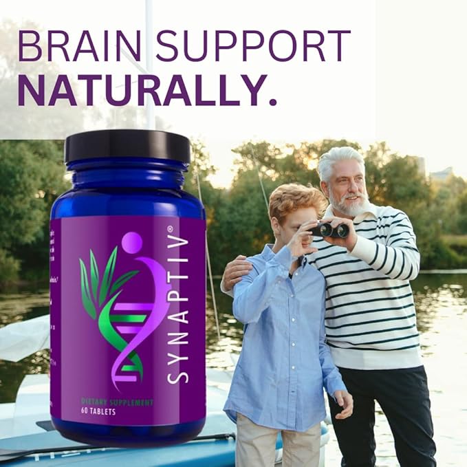Youngevity Synaptiv™ Brain Support - 12 in1 - Ginkgo Huperzine Bacopa Quercetin and More - with Potent Antioxidant Blend + Vitamins - 60 Count (Pack of 2)