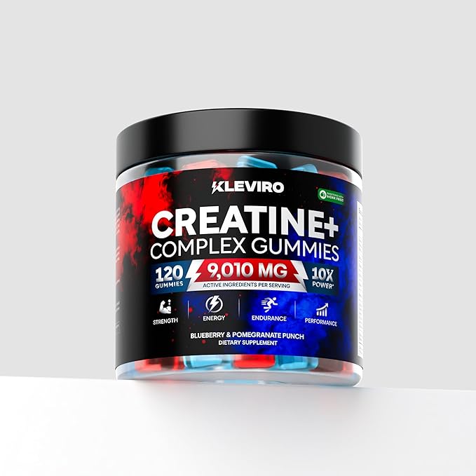 Creatine Monohydrate Gummies - Blueberry &amp Pomegranate Creatine for Women and Men - Supplement Supports Muscle Gain Energy Pre and Post Workout Focus &amp Cognition Recovery