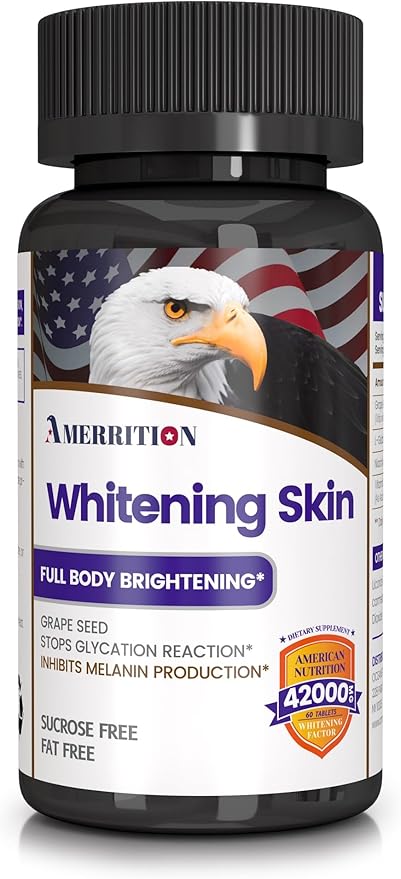 Skin Whitening Supplement Infused with Grape Seed Extract Glutathione Vitamin B3 and Vitamin C - 60 Tablet