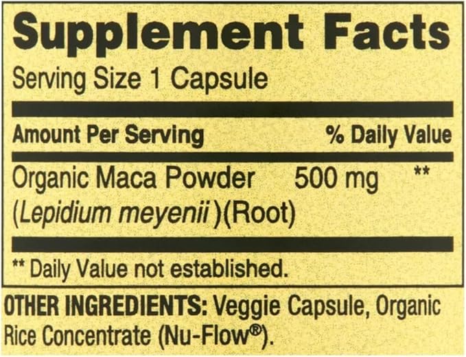 Generic Spring Valley Maca Root 500mg Capsules Organic Maca Root for Women and Men + Exclusive VitaMax Vitamin Guide (2 Items)