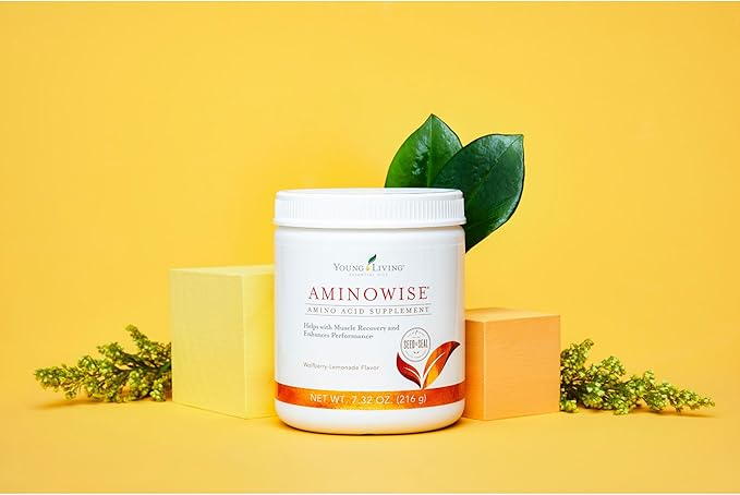 Young Living AminoWise 7.32oz - Wolfberry Lemonade Flavored Drink Mix - Muscle Performance Fatigue Reduction and Post-Exercise Support - 30 Servings