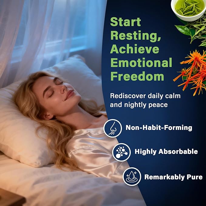 L Theanine 200mg with Saffron GABA Magnesium Glycinate &amp Vitamin B6 L-Theanine Supplement Advanced Complex Formula for Mood Relaxation &amp Stress Relief &amp Sleep Support 60 Vegan Capsules