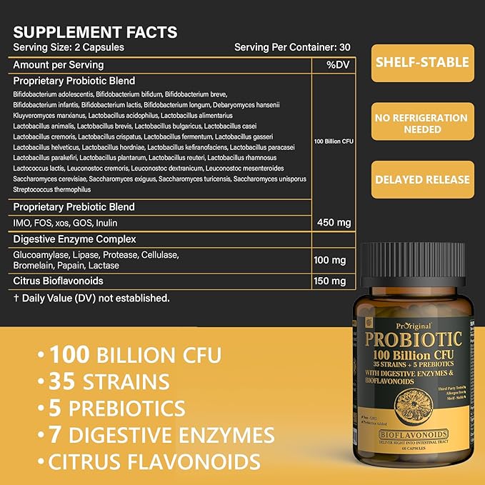 Probiotics Bundle for Women &amp Men – 2 Pack Gut Health Support | 100 Billion CFU Probiotics with Prebiotics Enzymes &amp Citrus Bioflavonoids + Women’s Probiotic for Digestive Vaginal &amp Urin