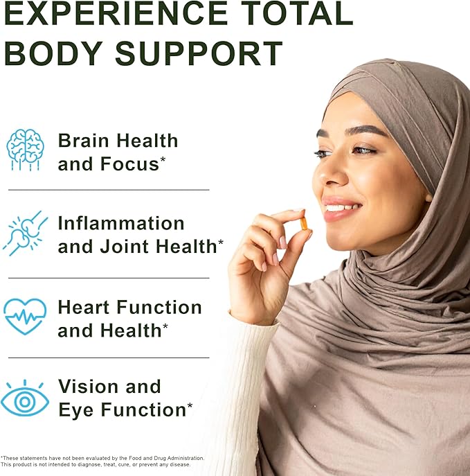 Noor Vitamins Halal Fish Oil Halal Vitamins Ultra Omega 3 Wild Peruvian Fish (800 mg EPA &amp 400 mg DHA) Heart Brain &amp Joint Support Non-GMO and Gluten Free (120 Count)