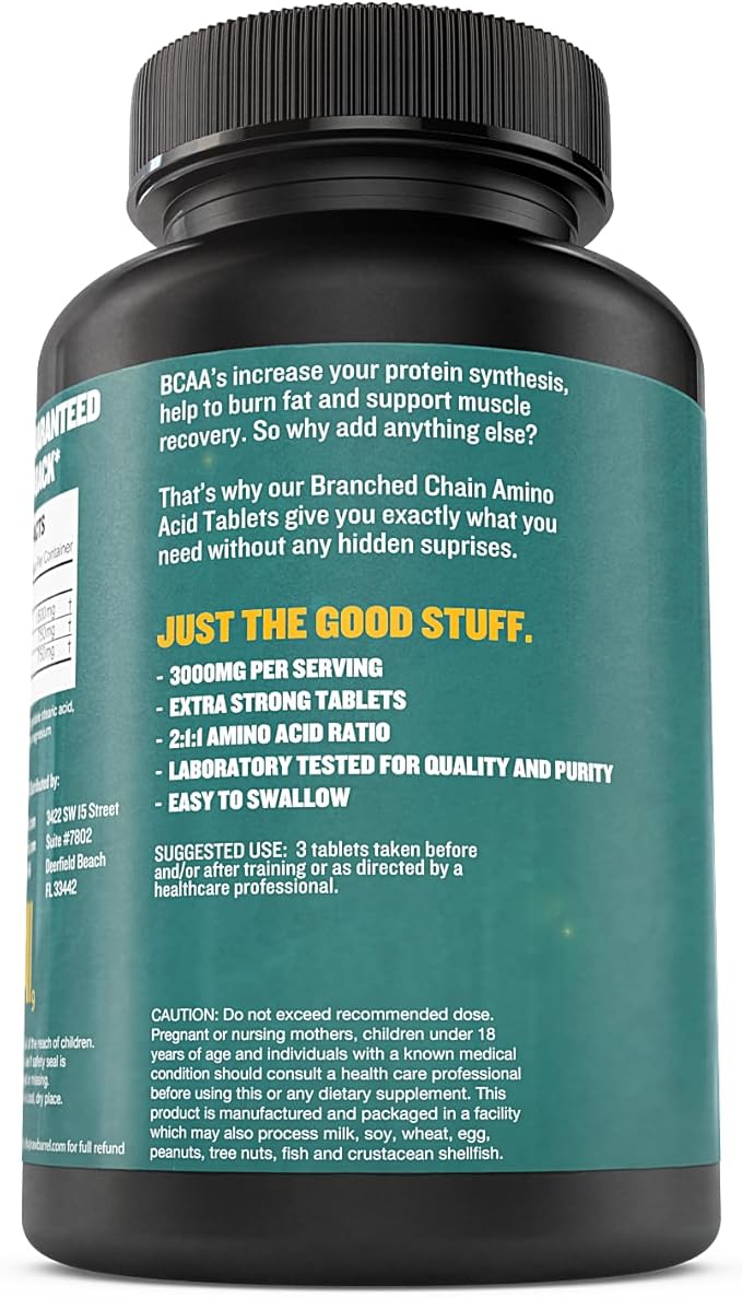 BCAA Tablets 1000 mg - Branched Chain Amino Acids Supplement for Muscle Recovery &amp Energy - Pre or Post Workout BCAAs for Men &amp Women - 120 Pills - Natural Pure GMO Free