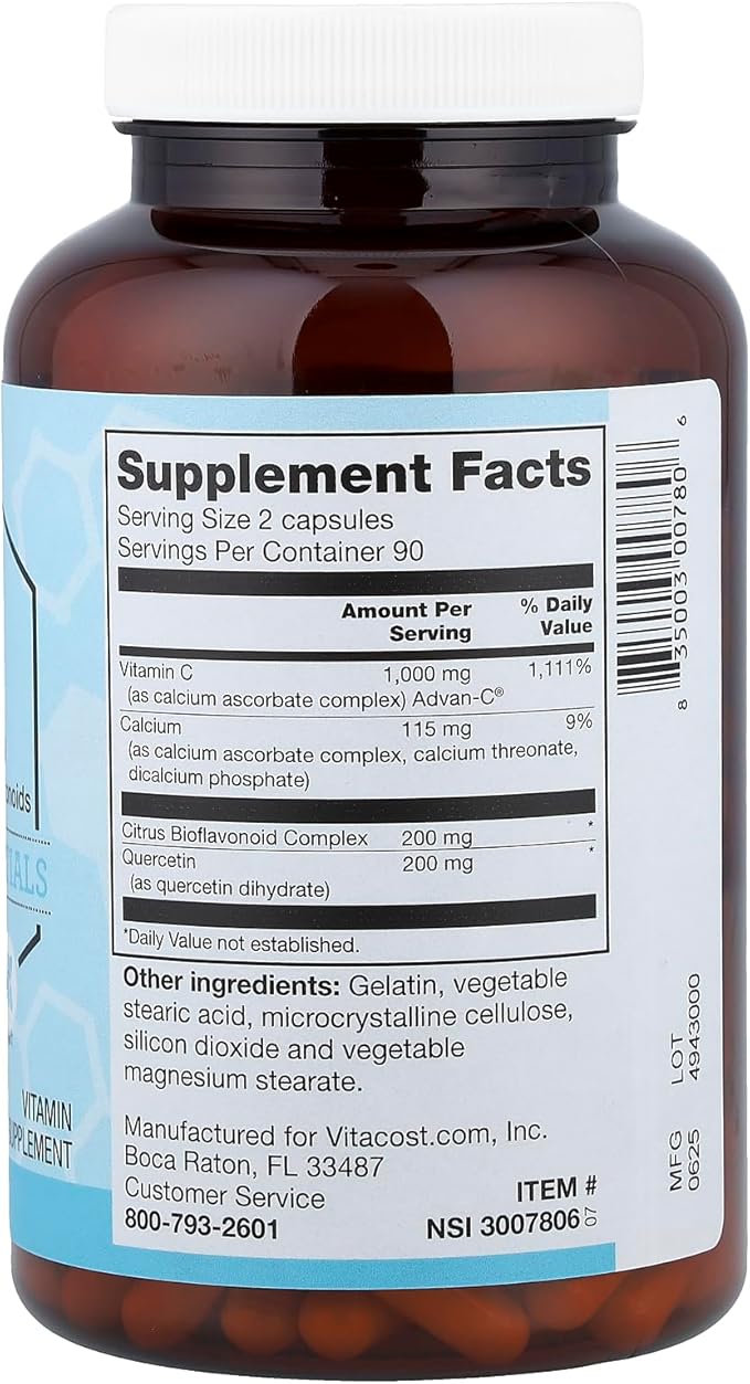 Vitacost Synergy® Advan-C® Including Quercetin &amp Bioflavonoids 180 Capsules