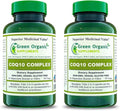 Green Organic Supplements Coq 10 Complex Ubiquinone 90 VCaps High Absorbable Non-GMO Gluten-Free (Pack of 2)