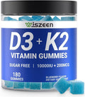 Sugar-Free Vitamin D3 K2 Gummies Vitamin D3 10000iu &amp Vitamin K2(MK7) 200mcg with Calcium Magnesium Vitamin B12 for Bone Muscle Teeth Immune Vegan