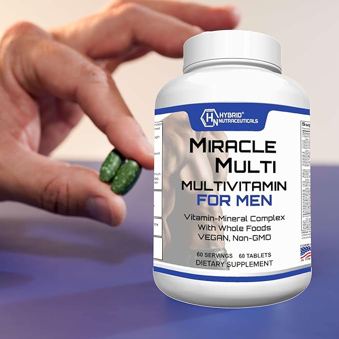 Performance Blend Best Multivitamin for Men Vitamin and Mineral Supplement with Probiotics Superfood Enzyme Blend for Optimized Heart Prostate Stamina Energy Non-GMO 60 Day Supply