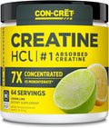 CON-CRET Creatine HCl Powder | Muscle Cognitive Cellular Energy Support | No Bloating or Cramps | USA Made &amp NSF Certified | Lemon Lime (64 Serving)