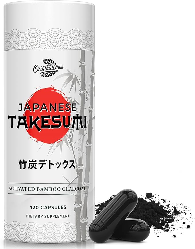 Orinthalixium Takesumi Activated Charcoal 2000mg – Activated Charcoal from Bamboo for Max Absorption Detox &amp Gut 120 Vegan Capsules