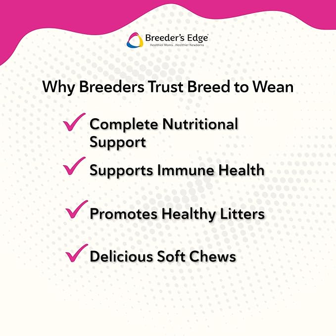Breeder's Edge Breed to Wean Prenatal and Postnatal Multivitamin for Dogs &amp Cats Supports Pregnant &amp Nursing Moms Supplement Provides Antioxidants Vitamins &amp Minerals 400ct for Cats &
