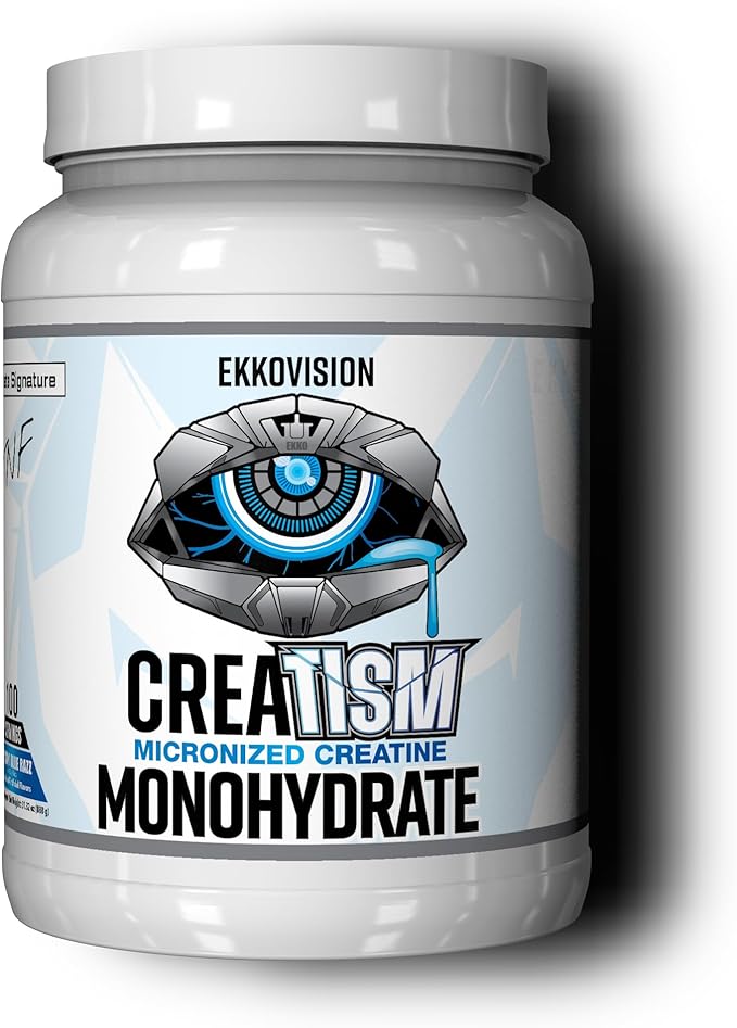 Ekkovision Creatine Monohydrate Powder Micronized Puckin' Blue Razz Pre Workout &amp Post Workout Supplement for Men &amp Women Energy Support Easy to Mix in Shakes Smoothies &amp Beverages