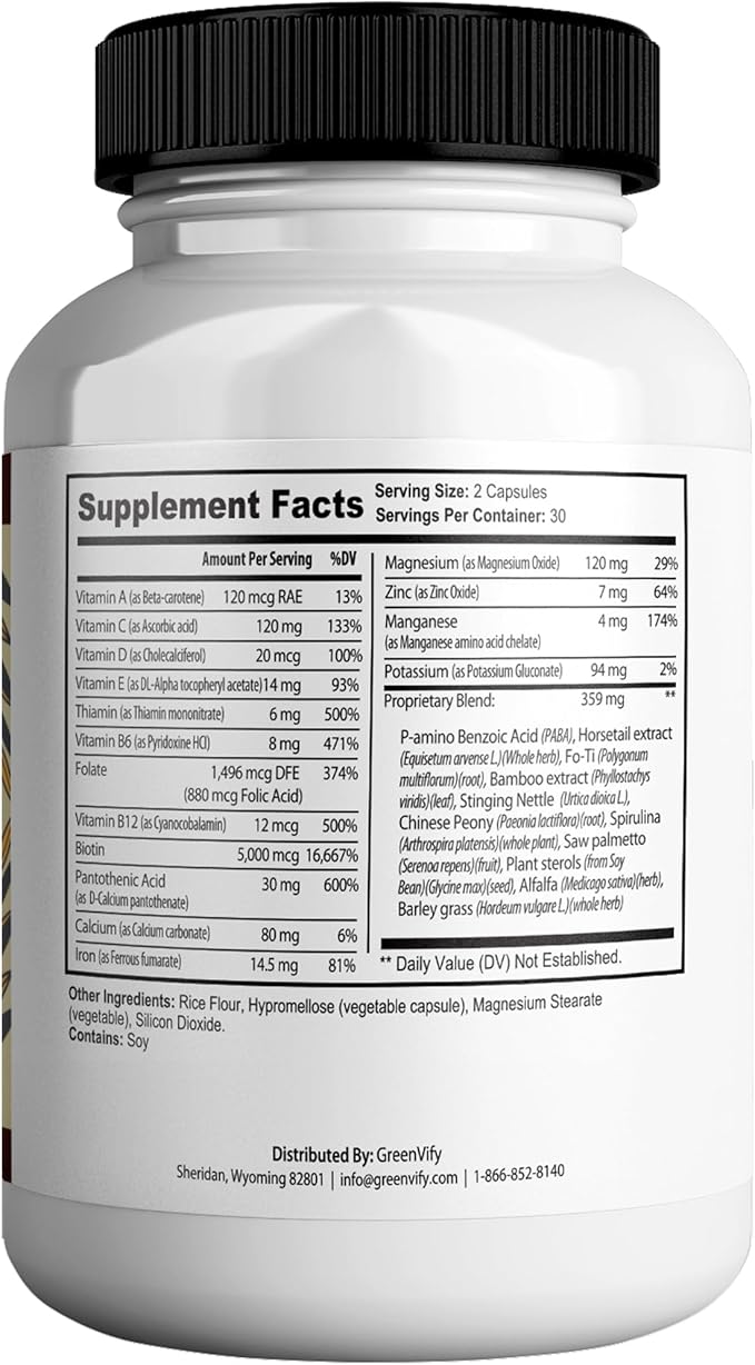 AppaNail MAX Hair Skin &amp Nail Supplement 60 Capsules with Biotin 5000mcg Vitamins Minerals &amp Herbal Complex (3)