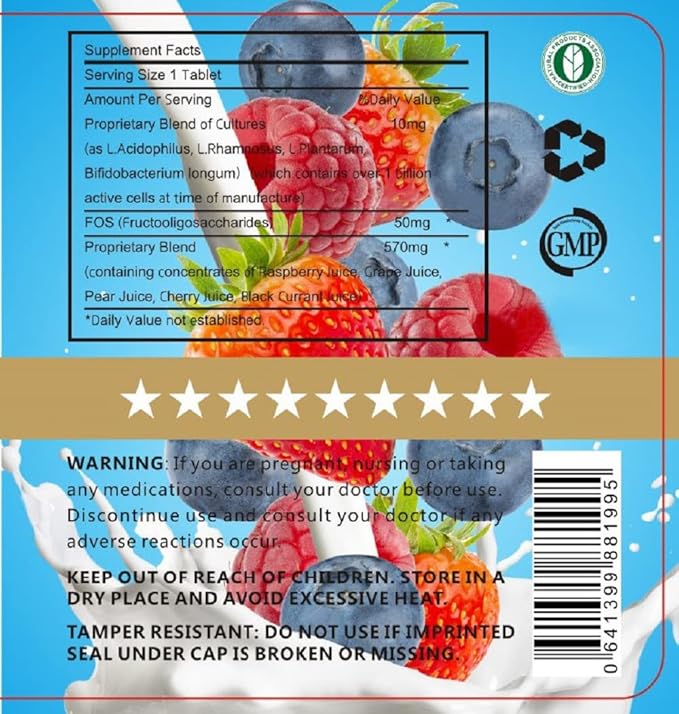 (8 Pack) Esmond Natural: Acidophilus Children Chewable (9A American Standard) GMP Natural Product Assn Certified Made in USA - 1000mg 720 Tablets