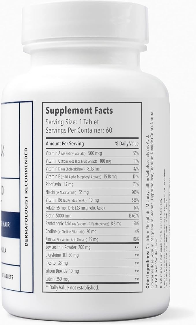 Elon Matrix 5000 Complete Multivitamin — Skin Hair and Nail Growth Vitamins — Healthy Hair Growth Vitamins for Women &amp Men — 5000Mcg Biotin Supplement (60 Day Supply)