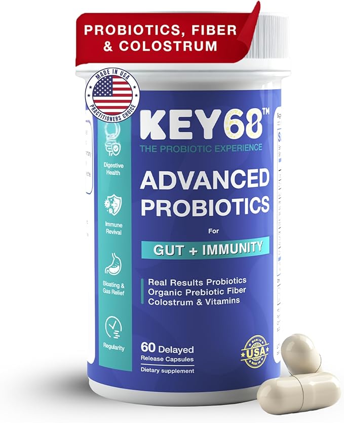 Synbiotics with Colostrum | 20 Billion CFU Probiotic + Prebiotic Fiber | Women’s Pre &amp Probiotics for Gut Health Digestive Balance Immune &amp Bloating Support | 60 Capsules | Lab-Tested