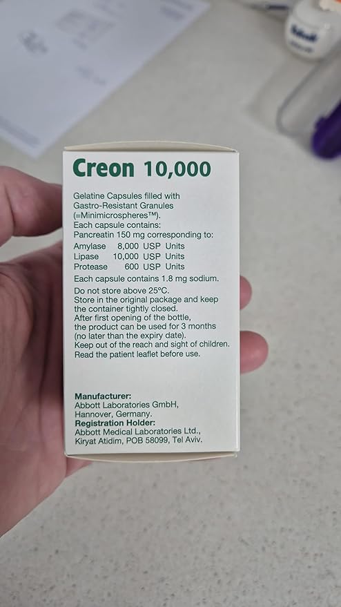 UPAX Creon 10000 Pancreatin 150mg – Digestive Enzyme Supplement with Lipase Protease &amp Amylase – Supports Healthy Digestion &amp Nutrient Absorption – 100 Count