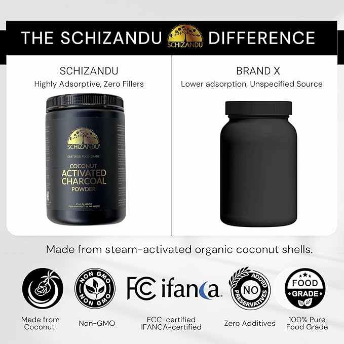 Organic Charcoal Powder Activated Charcoal Natural Vegan Organic GMO Free - Large Bottle 25 oz Powder - 3pack