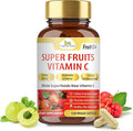 Organic Veda Fruit C+ Vitamin C Complex - 1250mg Organic Whole Food Vitamin C Supplement with Citrus Bioflavonoids Acerola &amp Amla - Daily Antioxidants Immunity Collagen Boost - 120 Vegan Capsul