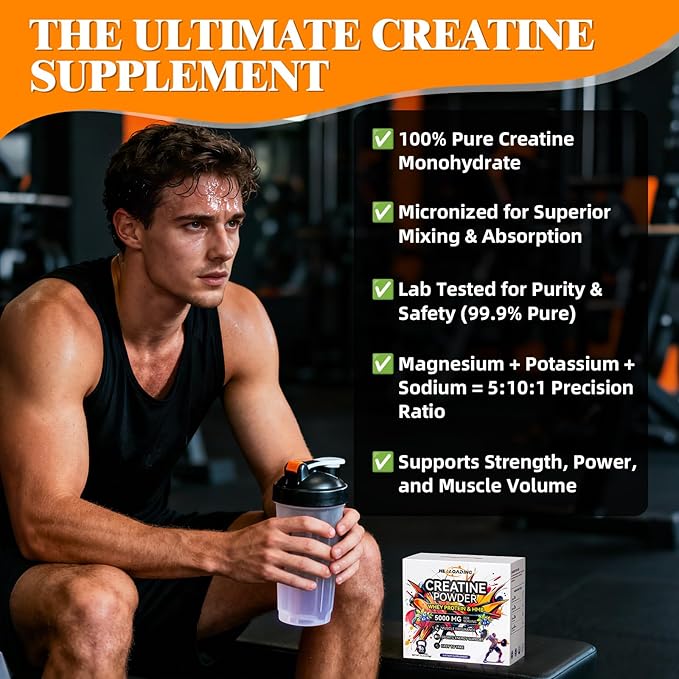 Creatine Monohydrate Powder with Whey Protein: Creatine HMB Micronized Powder for Men &amp Women Fast Absorption for Athletic Performance &amp Muscle Support - 30 Packets
