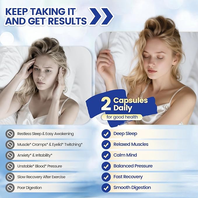 1000mg Magnesium Complex Capsules 8-in-1 Magnesium Glycinate Citrate Malate Taurate Oxide Carbonate Aspartate Orotate - 240 Capsules